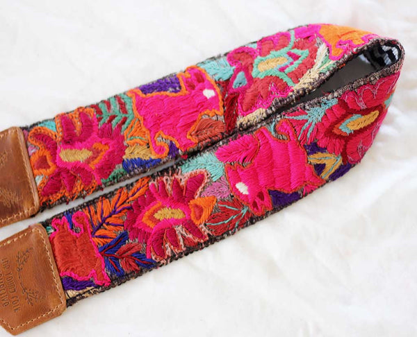 Guatemalan Embroidered Huipil Camera Strap