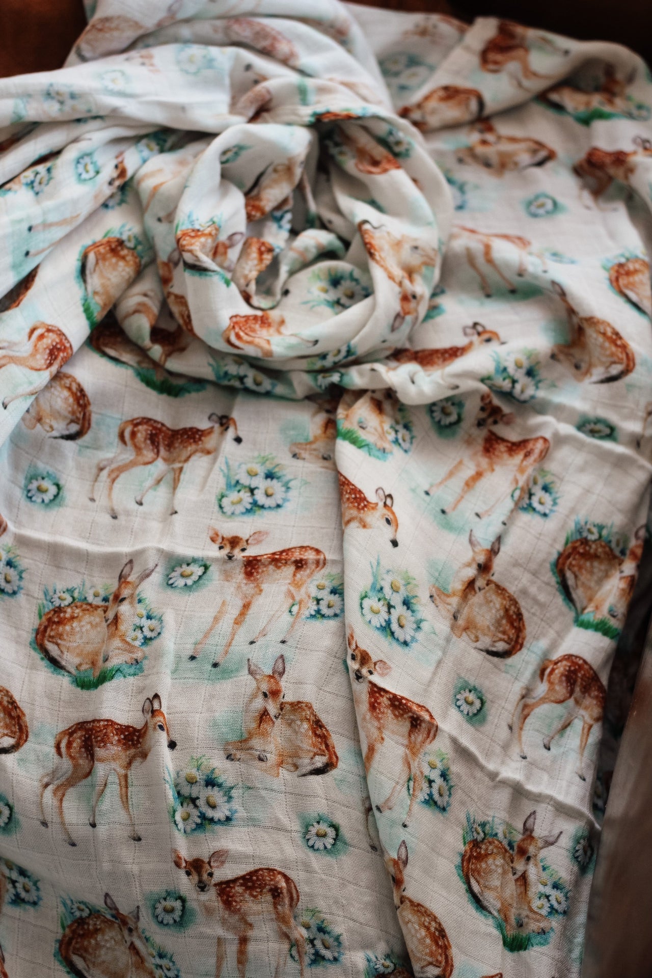 ‘Bambi’ Organic Muslin Swaddle Wrap (Bamboo + Organic Cotton)