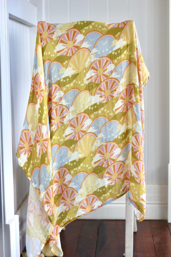Over the Rainbow Organic Muslin Swaddle Wrap