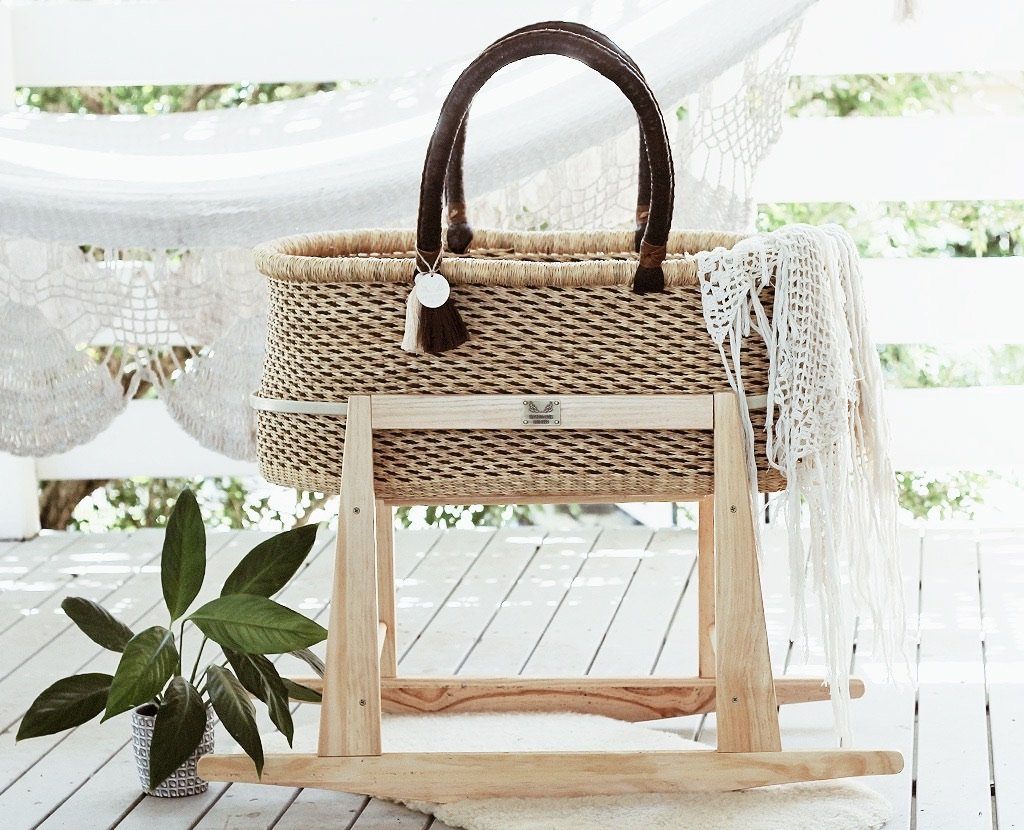 Boho Moses basket with stand