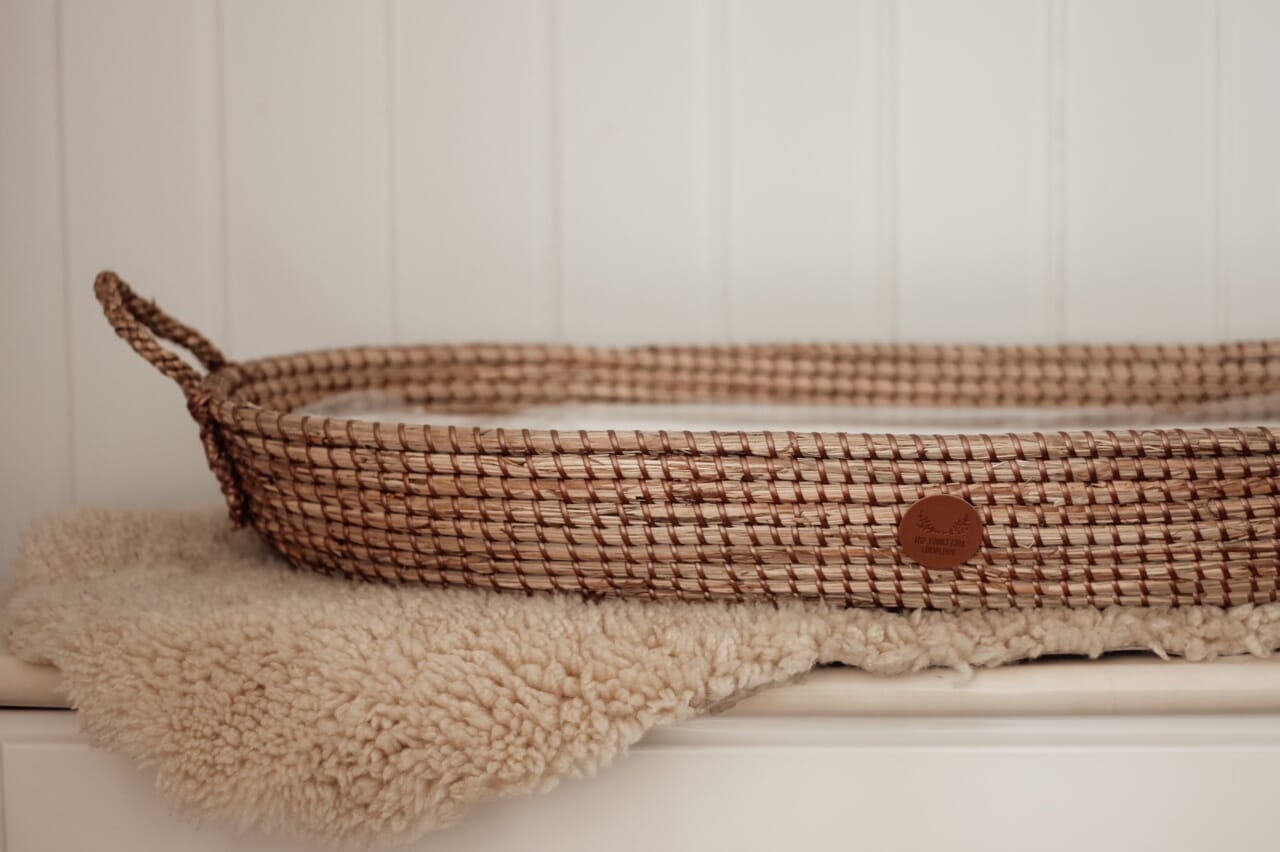 Baby Changing Basket - ‘Raw’ (Mattress Included)