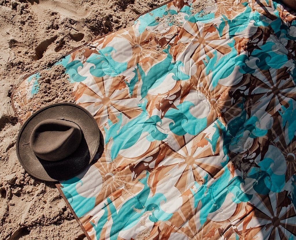 picnic rug at beach