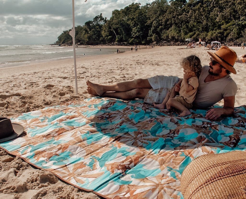 picnic rug at beach