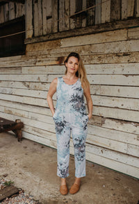 Thumbnail for blue linen jumpsuit