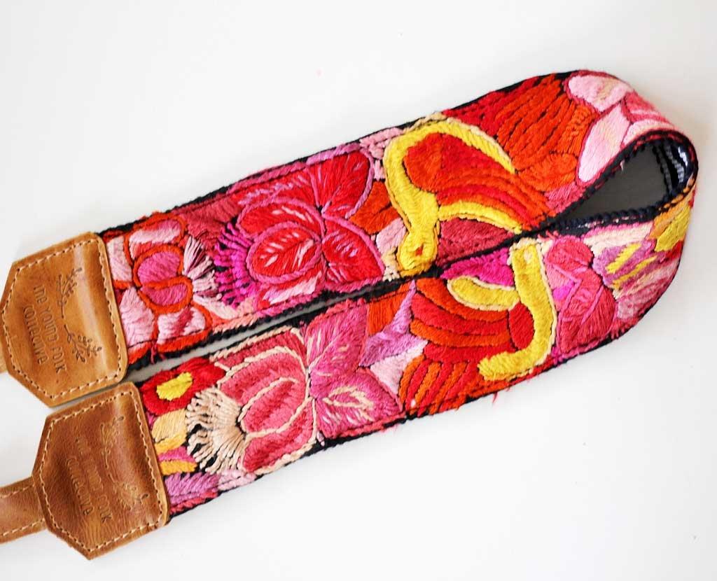 Guatemalan Embroidered Huipil Camera Strap