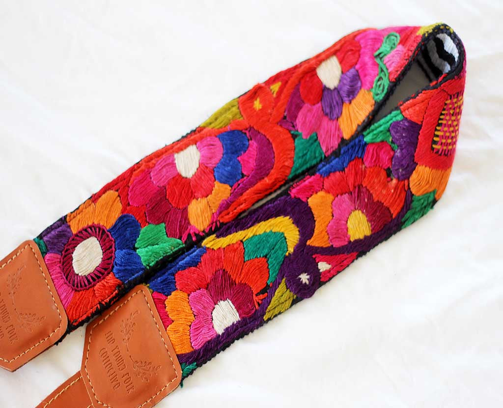 (VEGAN) Guatemalan Embroidered Huipil Camera Strap