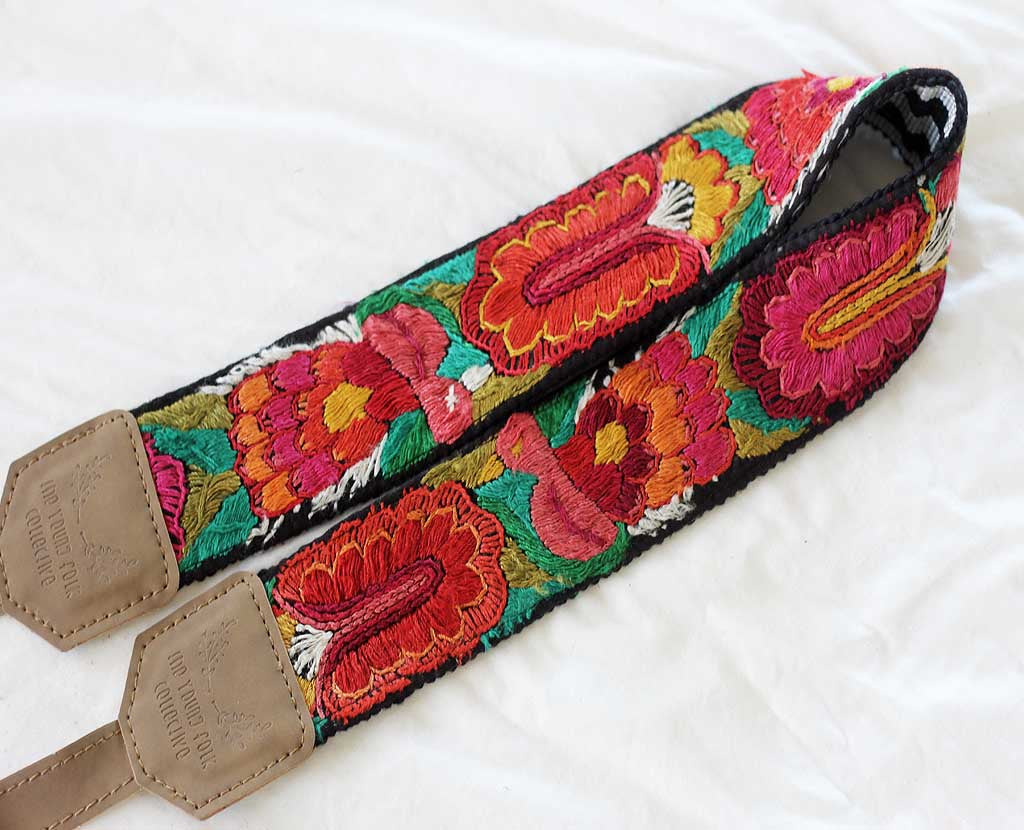 (VEGAN) Guatemalan Embroidered Huipil Camera Strap