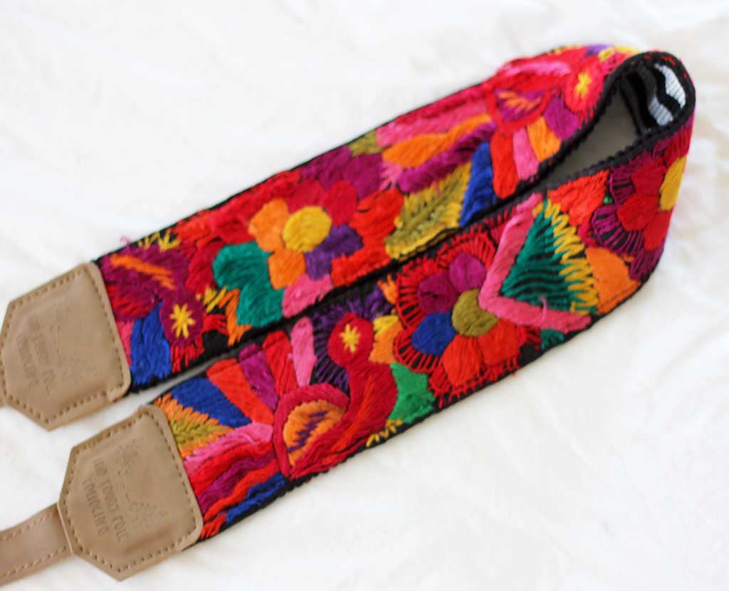 (VEGAN) Guatemalan Embroidered Huipil Camera Strap