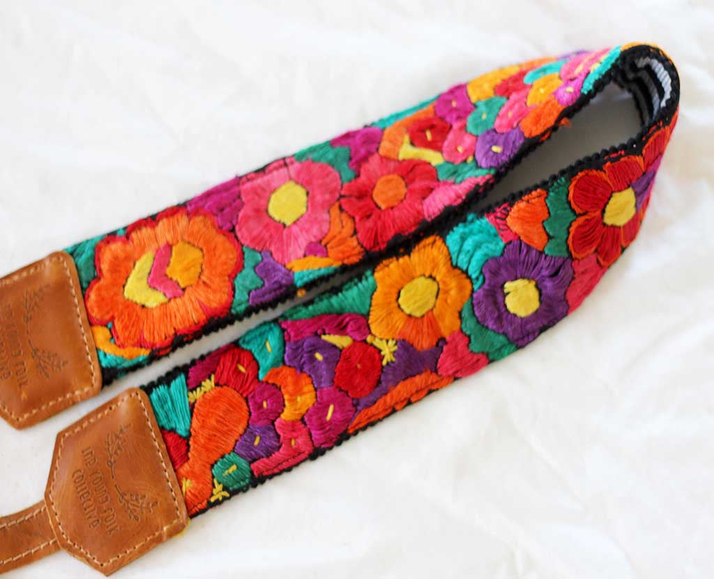 Guatemalan Embroidered Huipil Camera Strap