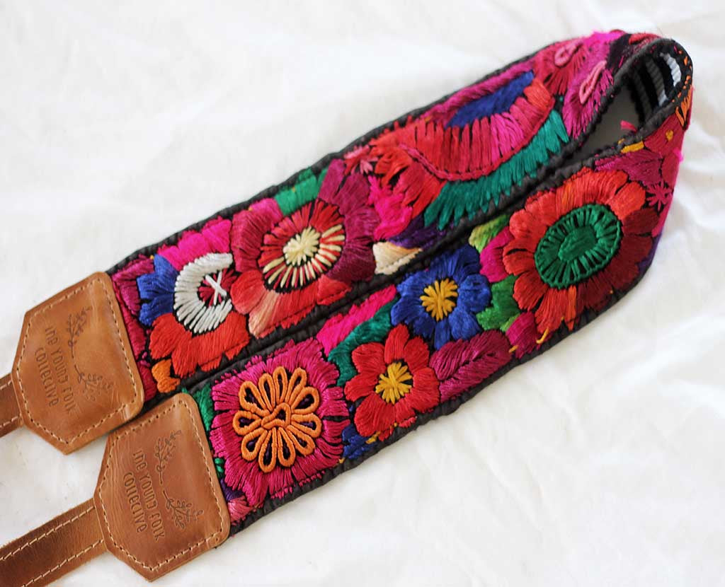 Guatemalan Embroidered Huipil Camera Strap