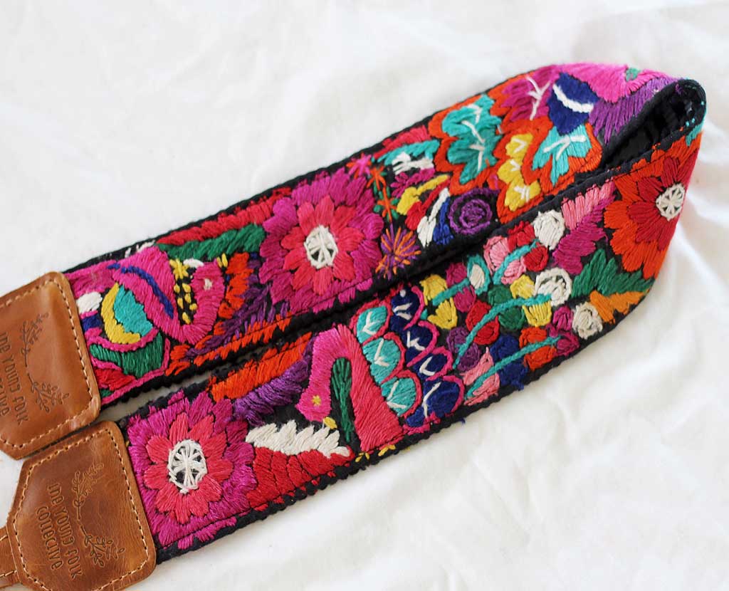 Guatemalan Embroidered Huipil Camera Strap