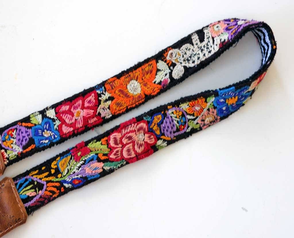 Guatemalan Embroidered Huipil Camera Strap