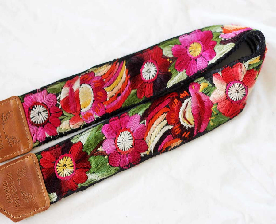 Guatemalan Embroidered Huipil Camera Strap