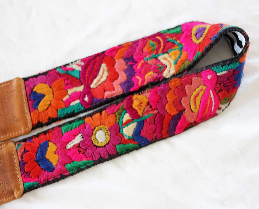 Guatemalan Embroidered Huipil Camera Strap