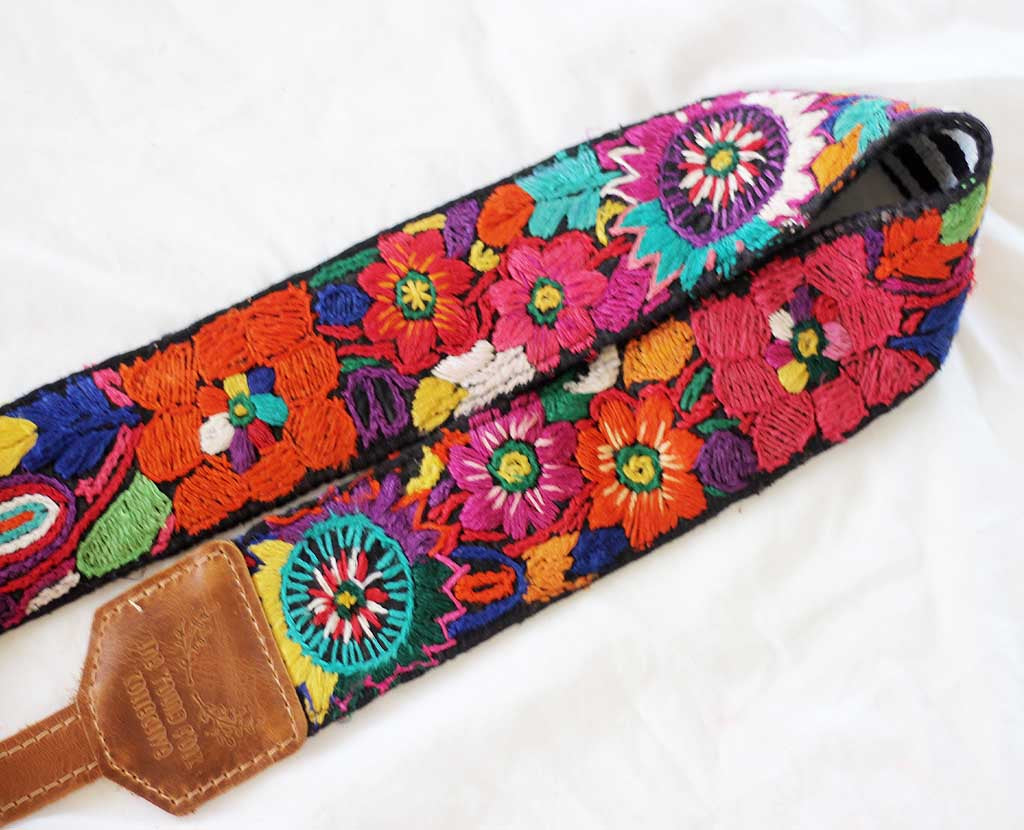 Guatemalan Embroidered Huipil Camera Strap