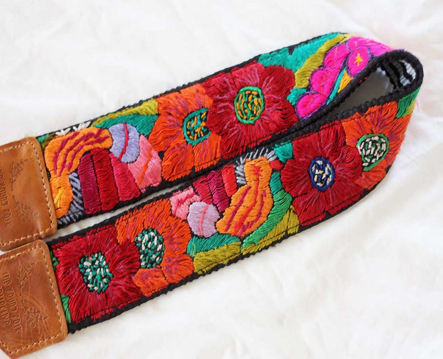 Guatemalan Embroidered Huipil Camera Strap
