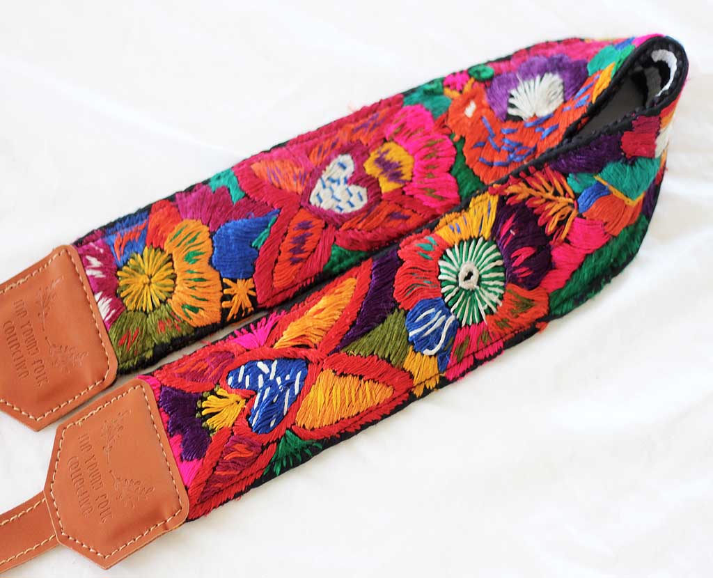 (VEGAN) Guatemalan Embroidered Huipil Camera Strap