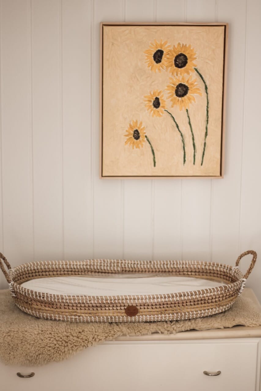 Baby Changing Basket - 'Sunflower' (Mattress Not Included)