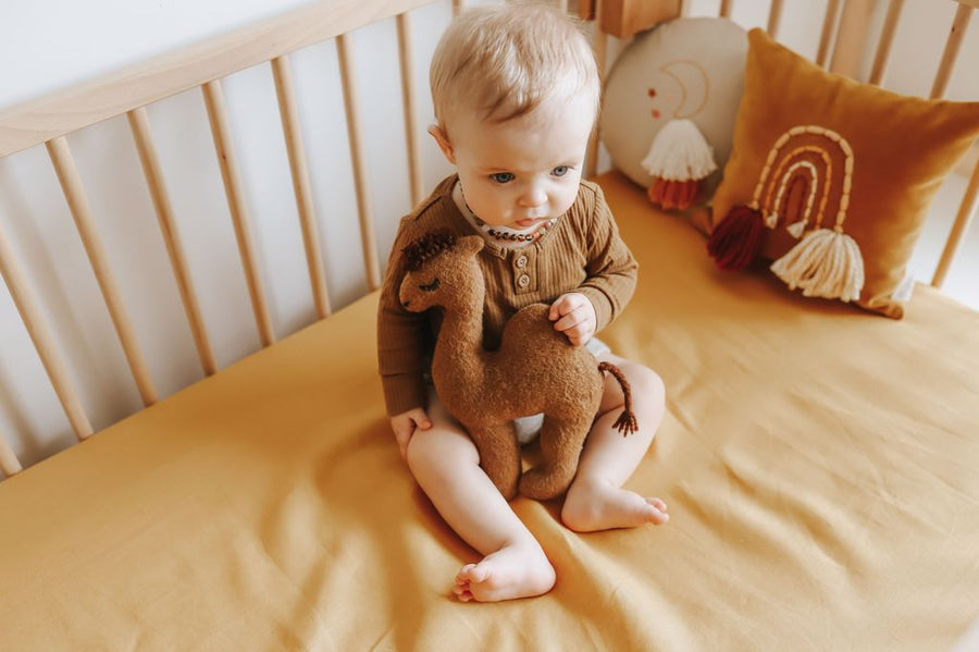 100% Pure Linen Cot Sheet - Sunshine