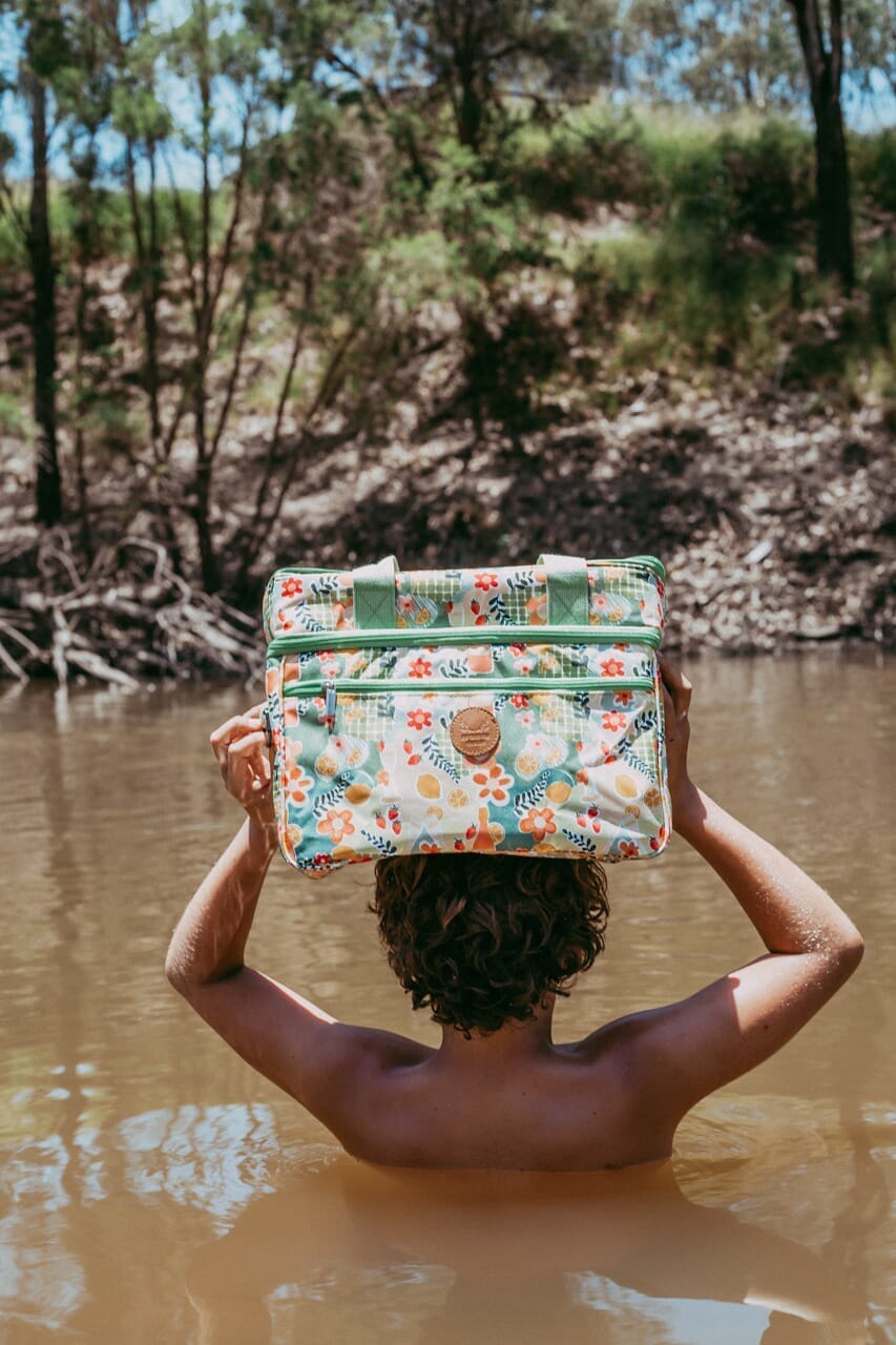 green insulated cooler bag