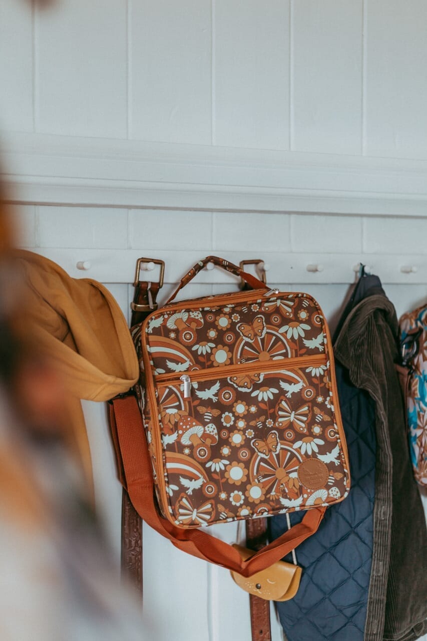 retro brown mini cooler bag