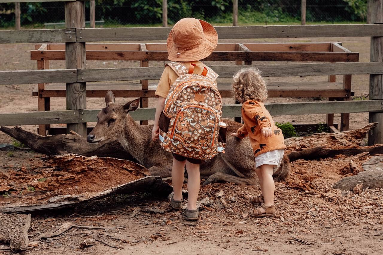 brown kids backpack