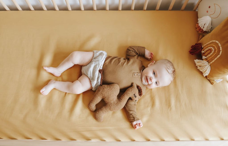 100% Pure Linen Cot Sheet - Sunshine