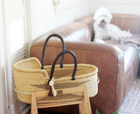 Thumbnail for 'Rocky' Moses Basket (Dark Brown)  - (mattress included)