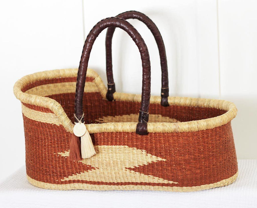 'Congo' (Brown) Moses Basket  - (mattress included)