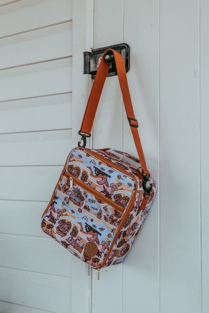 orange mini cooler bag for beach