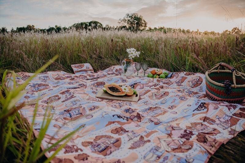 picnic blanket on the grass