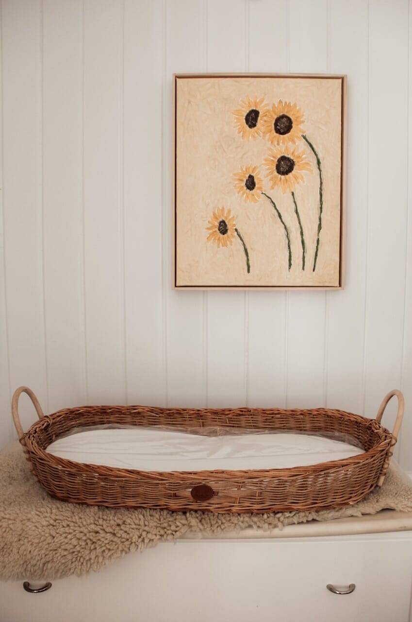 Baby Changing Basket - ‘Heirloom’ (Mattress Included)