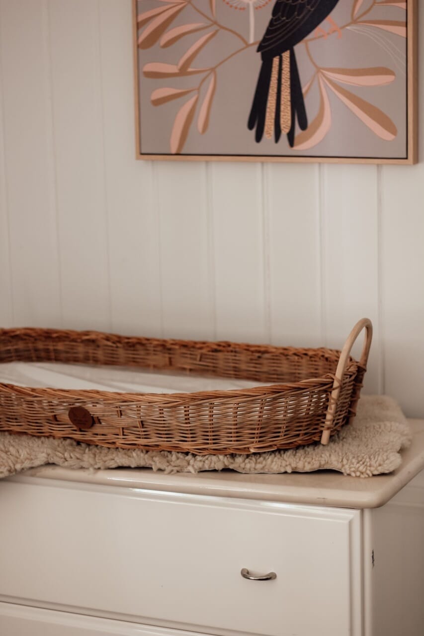 Baby Changing Basket - ‘Heirloom’ (Mattress Included)